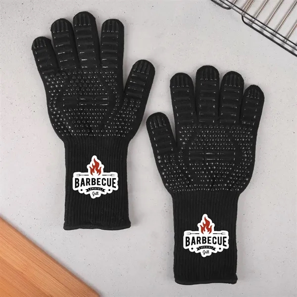 Pair of lightweight heat-resistant cooking gloves with five-finger design.... from ASI 61966 HPG / Beacon Promotions