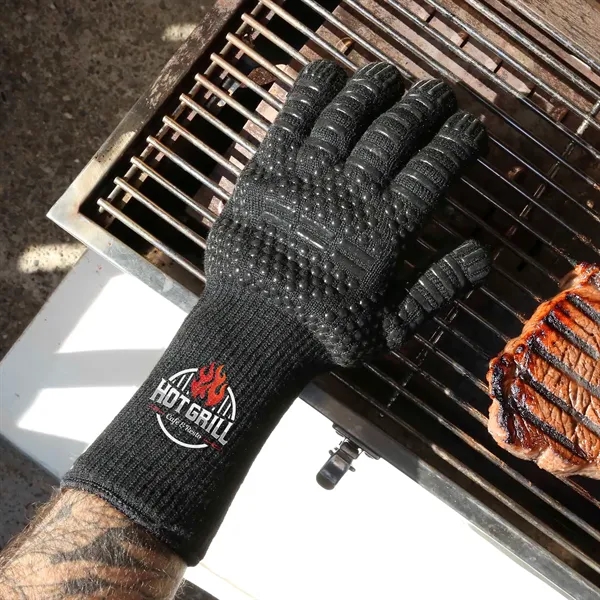 Pair of lightweight heat-resistant cooking gloves with five-finger design.... from ASI 61966 HPG / Beacon Promotions