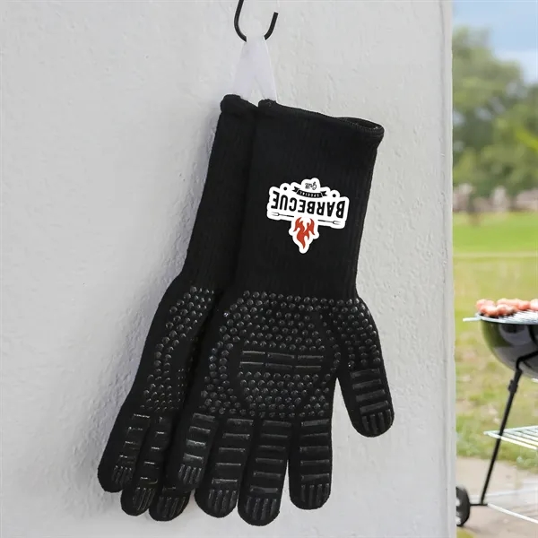 Pair of lightweight heat-resistant cooking gloves with five-finger design.... from ASI 61966 HPG / Beacon Promotions