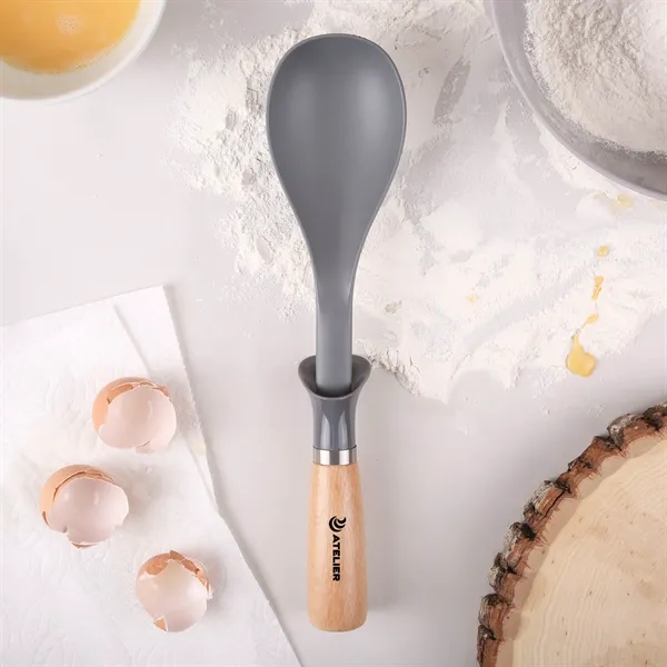 Spoon with an anti-leak bowl and beechwood handle.... from ASI 61966 HPG / Beacon Promotions