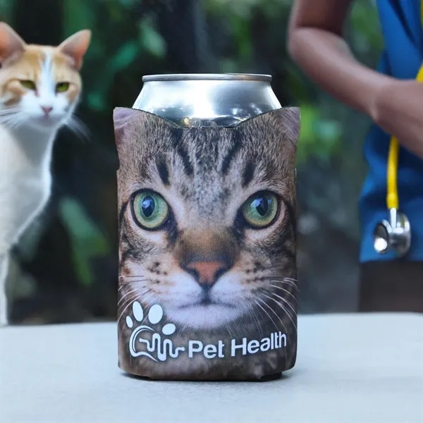 Custom beverage insulator with pointy ears adds fun and function, keeping... from ASI 61966 HPG / Best Promotions USA