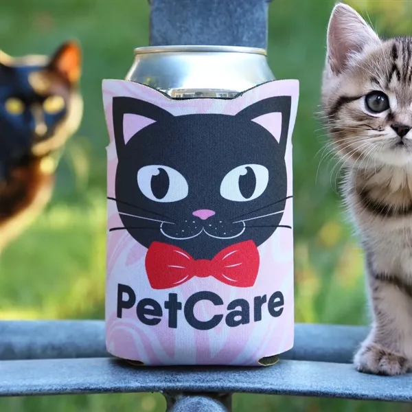 Custom beverage insulator with pointy ears adds fun and function, keeping... from ASI 61966 HPG / Best Promotions USA