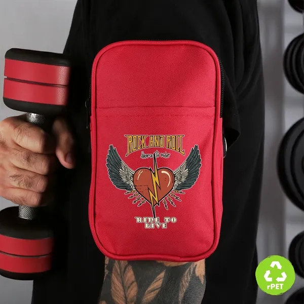 An eco-friendly RPET pouch that clips to your tumbler or fits... from ASI 61966 HPG / Best Promotions USA