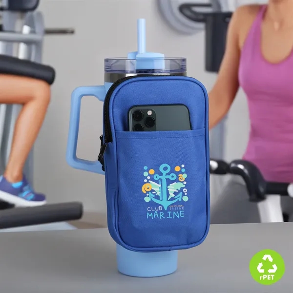 An eco-friendly RPET pouch that clips to your tumbler or fits... from ASI 61966 HPG / Best Promotions USA