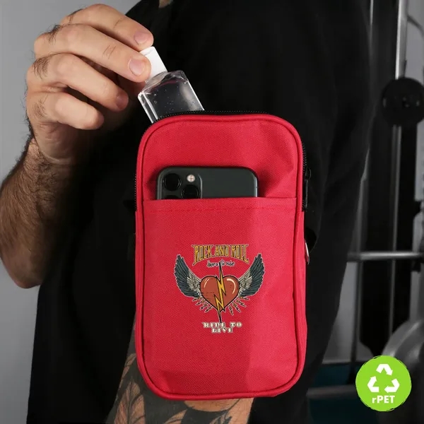 An eco-friendly RPET pouch that clips to your tumbler or fits... from ASI 61966 HPG / Best Promotions USA