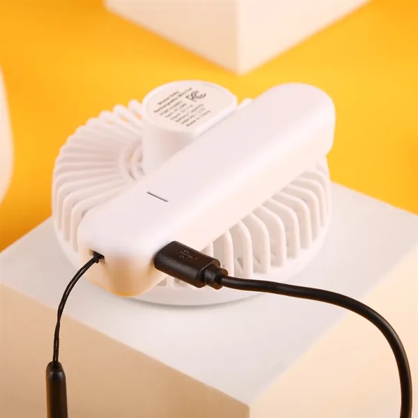 Foldable rechargeable hand fan with a lanyard.... from ASI 61966 HPG / Mixie