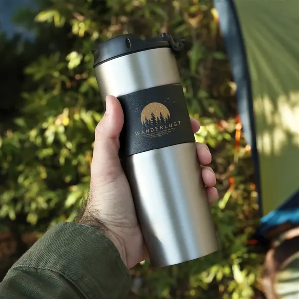 French Press Coffee Tumbler with vacuum-sealed plunger for grit-free coffee. Stylish,... from ASI 61966 HPG / OrigAudio