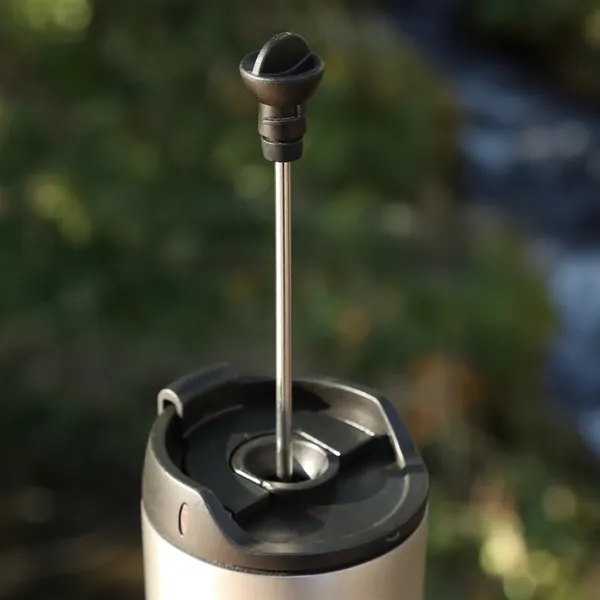 French Press Coffee Tumbler with vacuum-sealed plunger for grit-free coffee. Stylish,... from ASI 61966 HPG / OrigAudio