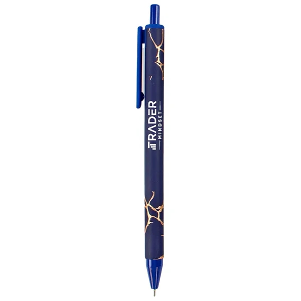 An elegant soft-touch pen with marble-like gold accents and smooth hybrid... from ASI 61966 HPG / Hub Pen