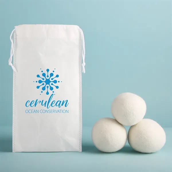 3-pack of wool dryer balls in a drawstring jute bag.... from ASI 61966 HPG / Mixie