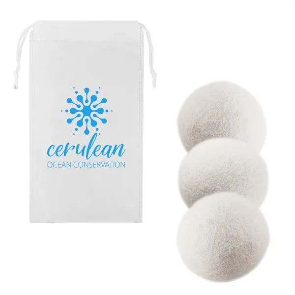 3-pack of wool dryer balls in a drawstring jute bag.... from ASI 61966 HPG / Mixie