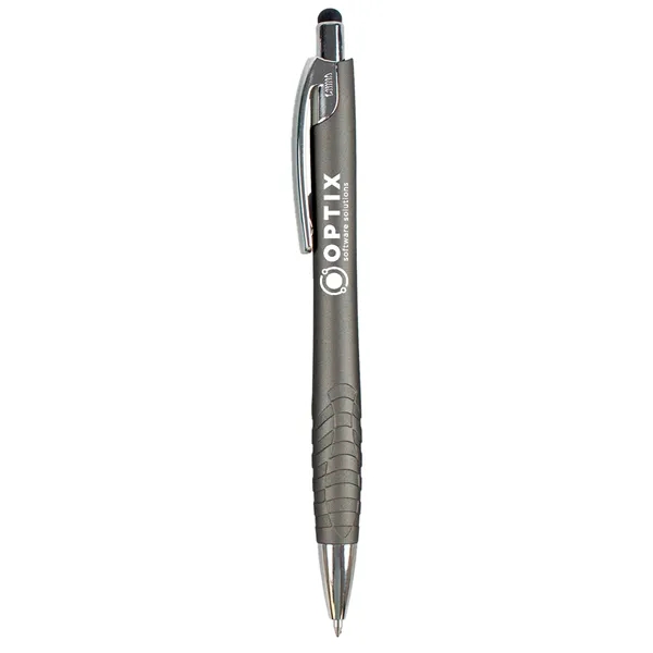 A modern, ergonomic pen with a grooved grip, shimmering barrel, and... from ASI 61966 HPG / Hub Pen