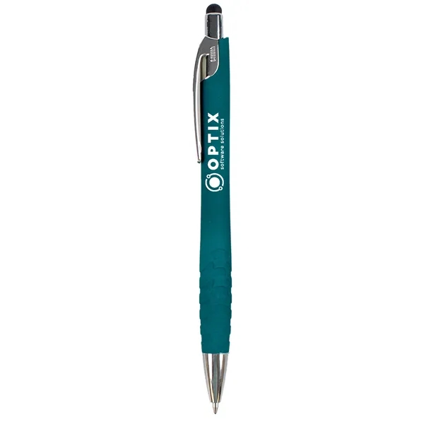 A modern, ergonomic pen with a grooved grip, shimmering barrel, and... from ASI 61966 HPG / Hub Pen