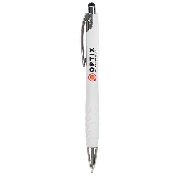 A modern, ergonomic pen with a grooved grip, shimmering barrel, and... from ASI 61966 HPG / Hub Pen