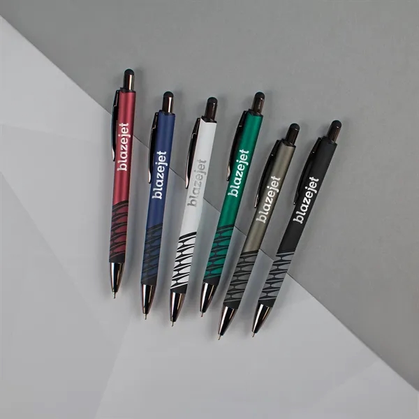 An ultramodern executive stylus with a banded grip, jewel-tone barrels, and... from ASI 61966 HPG / Hub Pen