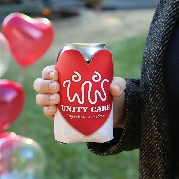 Heart-shaped beverage insulator keeps drinks cold and hands comfy, adding charm... from ASI 61966 HPG / Best Promotions USA
