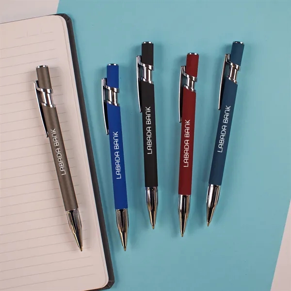The Hatter Comfort Pen combines a sleek matte finish, bold chrome... from ASI 61966 HPG / Hub Pen