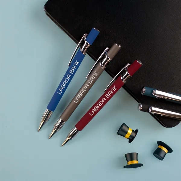 The Hatter Comfort Pen combines a sleek matte finish, bold chrome... from ASI 61966 HPG / Hub Pen