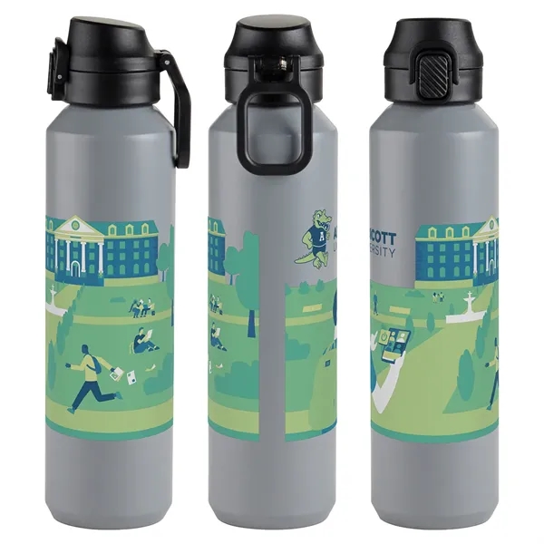 27 oz Recycled Aluminum Bottle with Flip-Top Lid and Carabiner... from ASI 36730 Ariel Premium Supply Inc