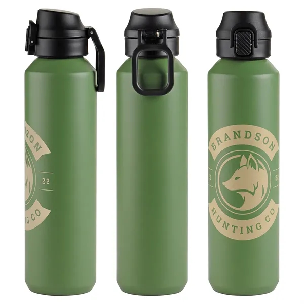 27 oz Recycled Aluminum Bottle with Flip-Top Lid and Carabiner... from ASI 36730 Ariel Premium Supply Inc