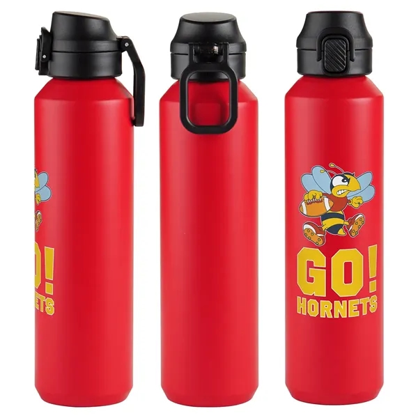 27 oz Recycled Aluminum Bottle with Flip-Top Lid and Carabiner... from ASI 36730 Ariel Premium Supply Inc