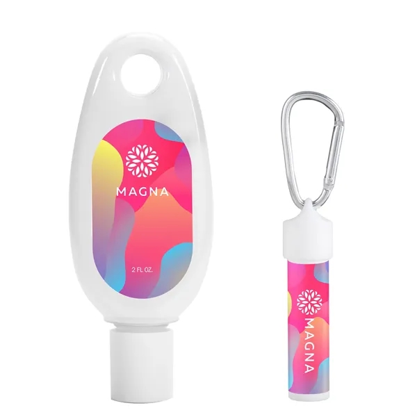 Carabiner kit containing lip moisturizer and sunscreen.... from ASI 61966 HPG / Mixie