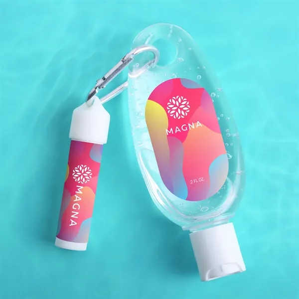 Carabiner kit containing lip moisturizer and hand sanitizer.... from ASI 61966 HPG / Mixie