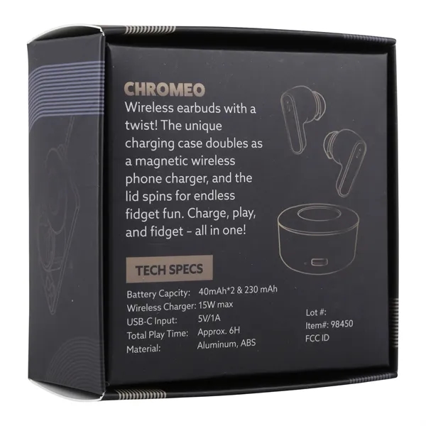 Chromeo Earbuds feature a sleek chrome case, a 15W magnetic wireless... from ASI 61966 HPG / OrigAudio