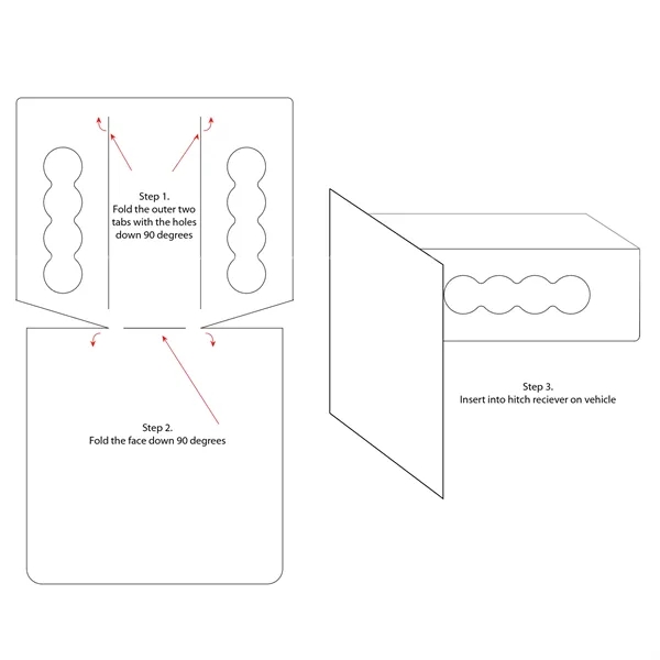 A USA-made stainless steel trailer hitch cover with a foldable design,... from ASI 61966 HPG / Best Promotions USA