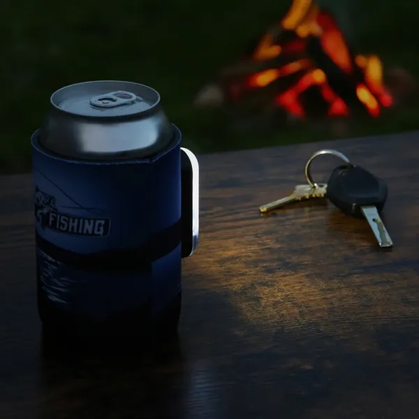 A beverage insulator with a built-in flashlight, featuring over 4 hours... from ASI 61966 HPG / Best Promotions USA