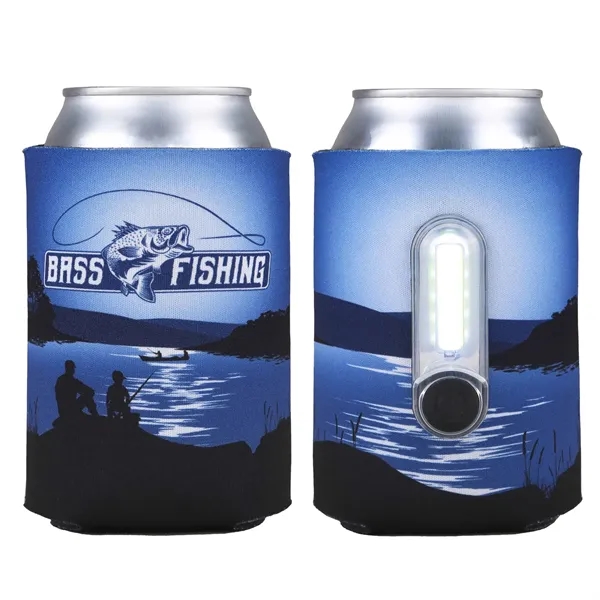 A beverage insulator with a built-in flashlight, featuring over 4 hours... from ASI 61966 HPG / Best Promotions USA