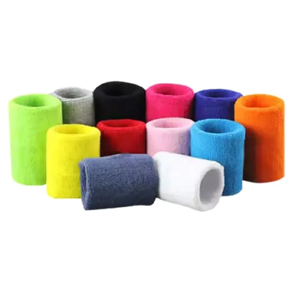 Cotton elastic sports sweat wristband plus 1 color embroidery on 1... from ASI 37218 Athena Promo (tm)