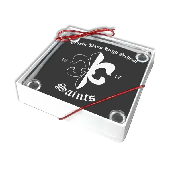 2 piece acrylic coaster set with customization.... from ASI 72521 Morris Magnets / Laser Etch Line