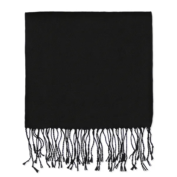 Black bamboo 10" x 72" winter muffler scarf with rope fringe.... from ASI 98085 Wolfmark