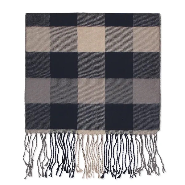 Black and tan plaid bamboo 10" x 72" winter muffler scarf... from ASI 98085 Wolfmark