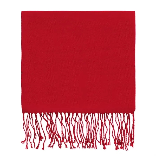 Red bamboo 10" x 72" winter muffler scarf with rope fringe.... from ASI 98085 Wolfmark