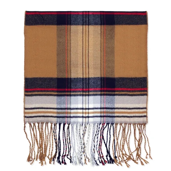 Camel tan plaid bamboo 10" x 72" winter muffler scarf with... from ASI 98085 Wolfmark
