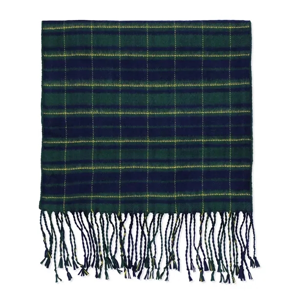Navy blue and green plaid bamboo 10" x 72" winter muffler... from ASI 98085 Wolfmark