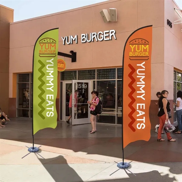 13' razor sail sign made of super poly knit fabric with... from ASI 87188 Showdown Displays