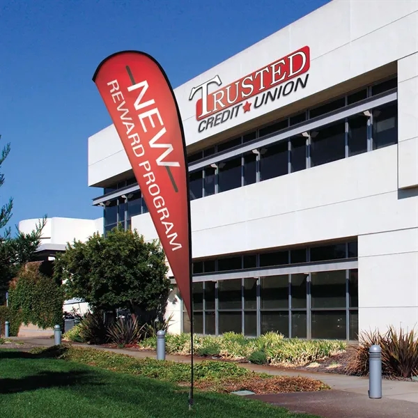 11.5' teardrop sail sign made of super poly knit fabric with... from ASI 87188 Showdown Displays