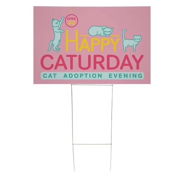 24" x 18" corrugated plastic sign with step stakes and full... from ASI 87188 Showdown Displays