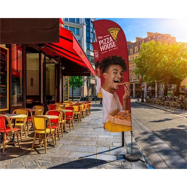 15' value blade sail sign with a cross base and single-sided,... from ASI 87188 Showdown Displays