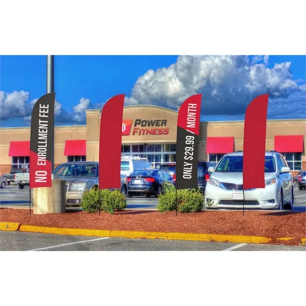 10.5' solid-colored blade sail sign with single sided graphics and a... from ASI 87188 Showdown Displays