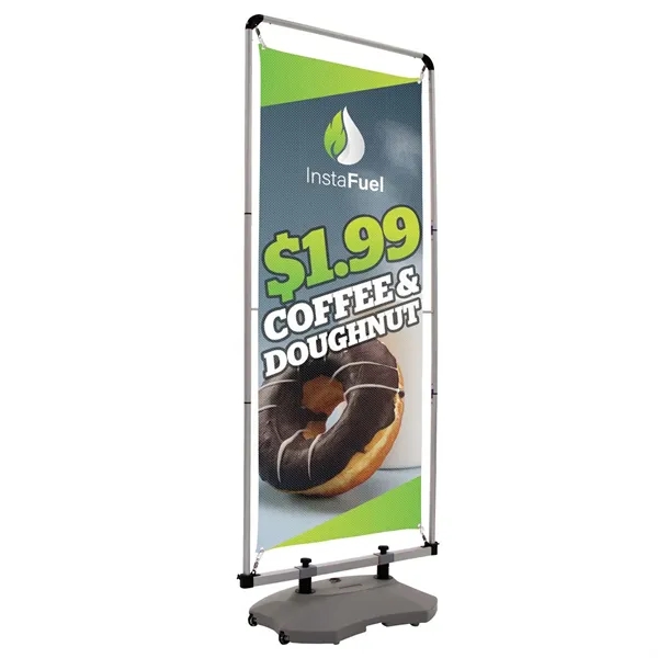 Outdoor FrameWorx display kit that features a mesh banner, clear plastic... from ASI 87188 Showdown Displays