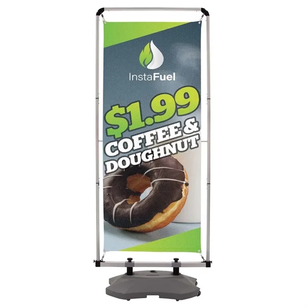 Outdoor FrameWorx display kit that features a mesh banner, clear plastic... from ASI 87188 Showdown Displays