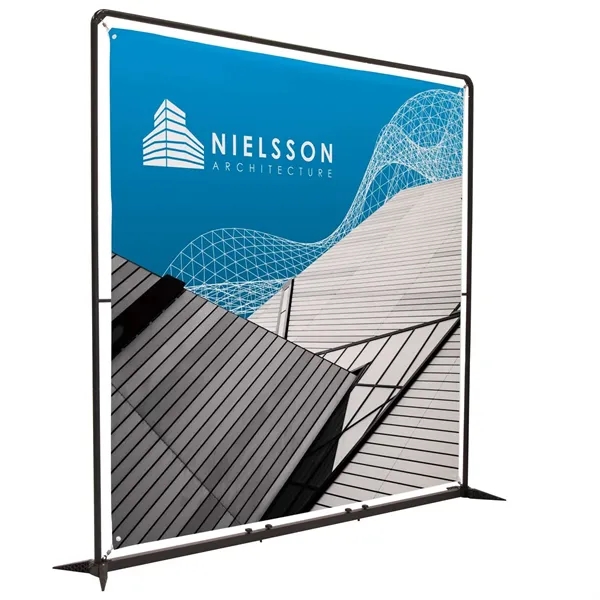 8.5' FrameWorx banner display kit with dye sublimated graphics on the... from ASI 87188 Showdown Displays