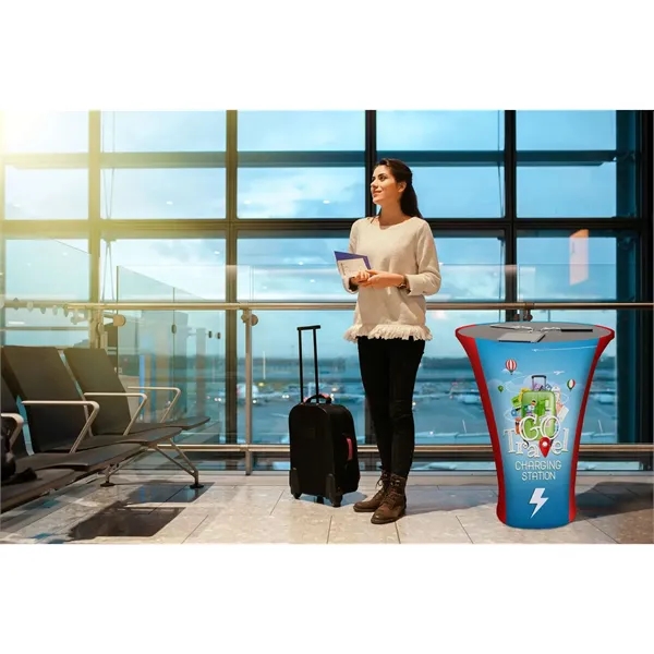 27.5" x 36.875" x 27.5" aluminum/wood Power Pedestal display table with... from ASI 87188 Showdown Displays