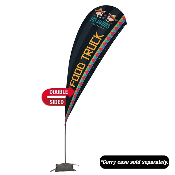 13' teardrop shaped sail sign with steel cross base and double-sided,... from ASI 87188 Showdown Displays