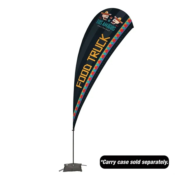 13' teardrop shaped sail sign with steel cross base and single-sided,... from ASI 87188 Showdown Displays