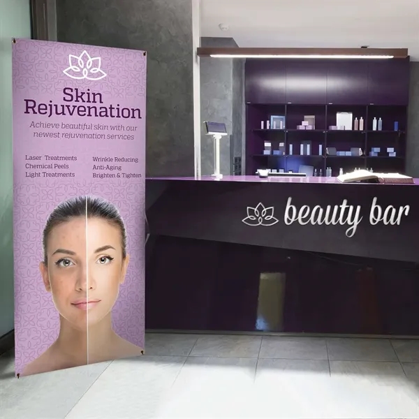 31.5" x 79" Tri-X display kit with customizable vinyl banner.... from ASI 87188 Showdown Displays